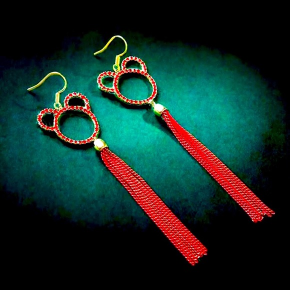 Disney Jewelry - New Disney Red Enamel Coated Earrings